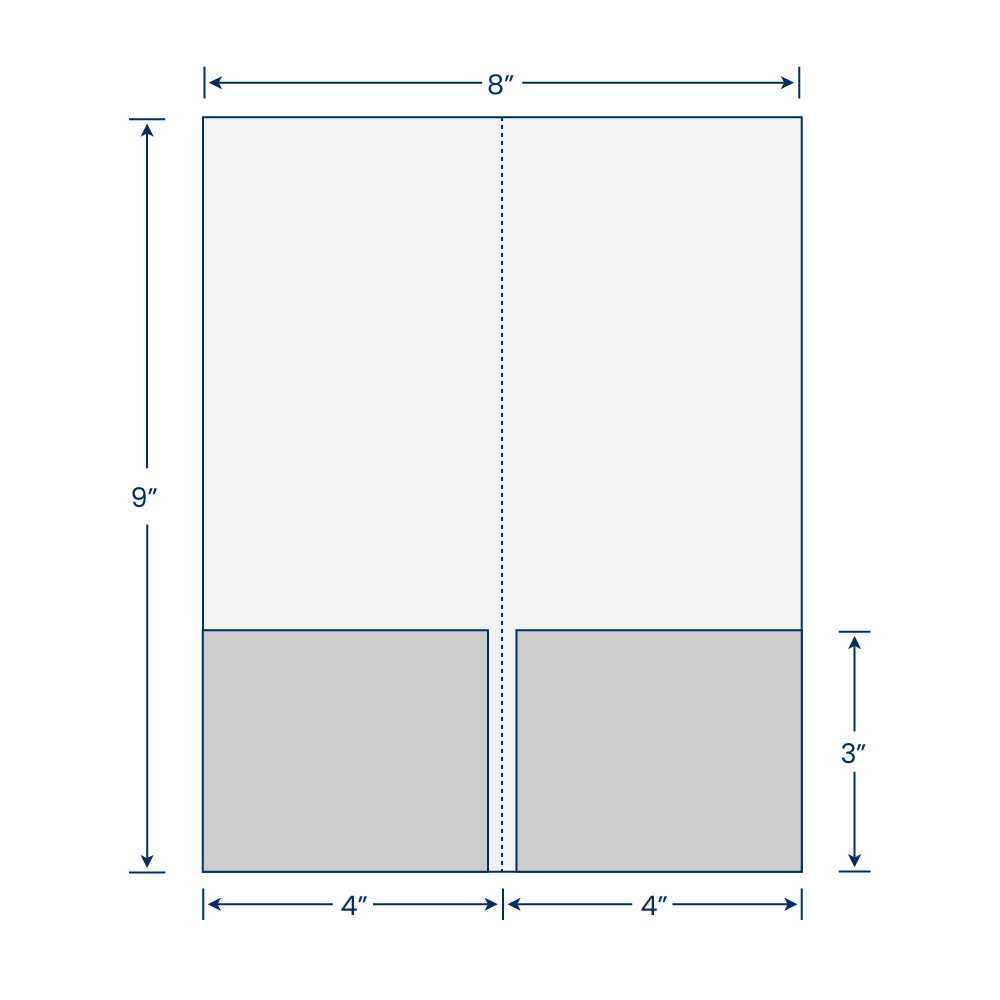 Dark Blue Linen 4 x 9 Mini Folders
