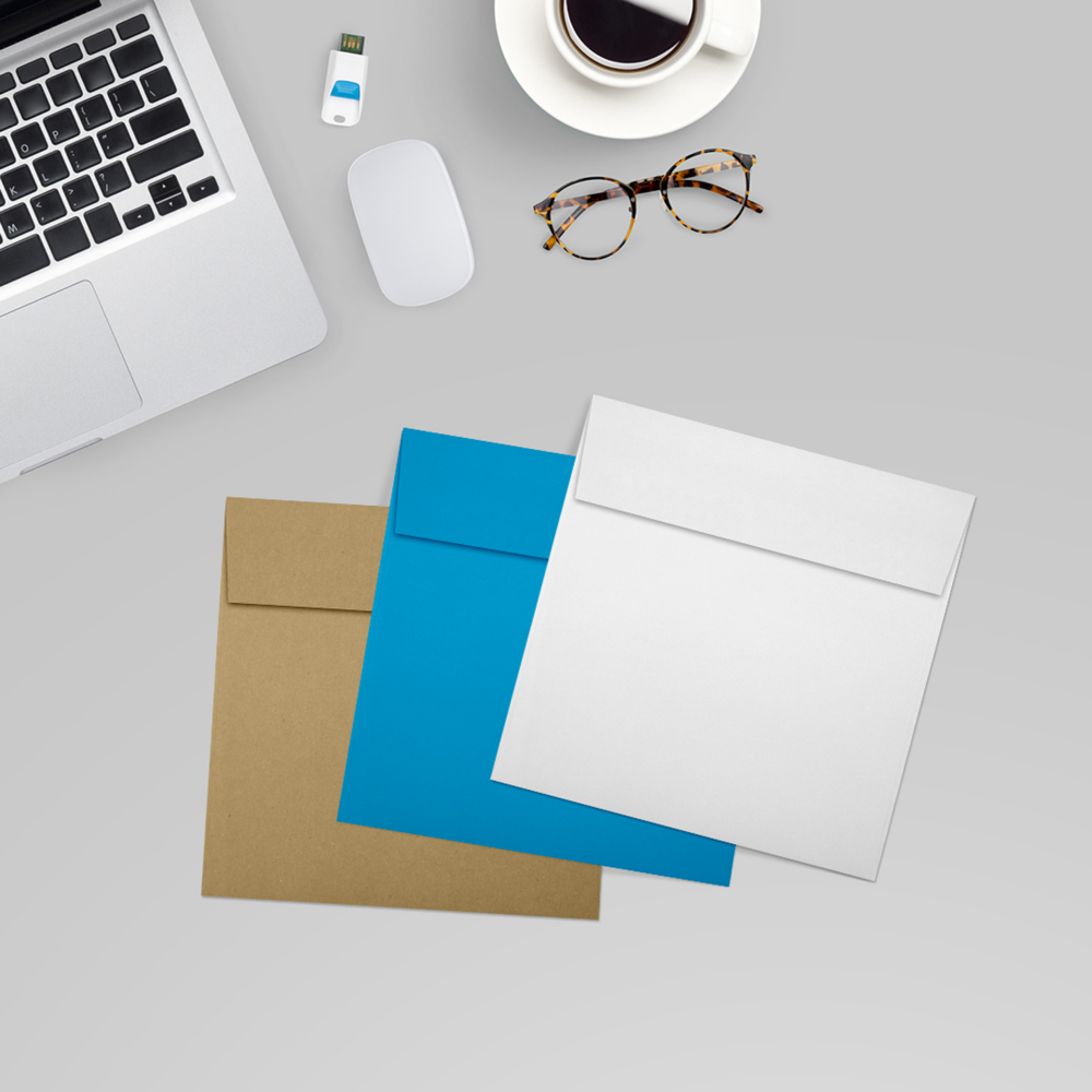White 28lb 5 x 5 Square Envelopes with Peel & Seal