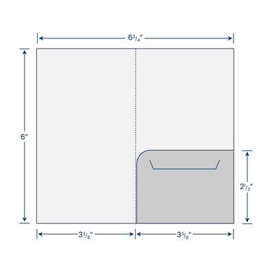 Vanilla Vellum 80lb 3 3/8 x 6 One Pocket Key Card Holders with 2 1/2 Inch Pocket