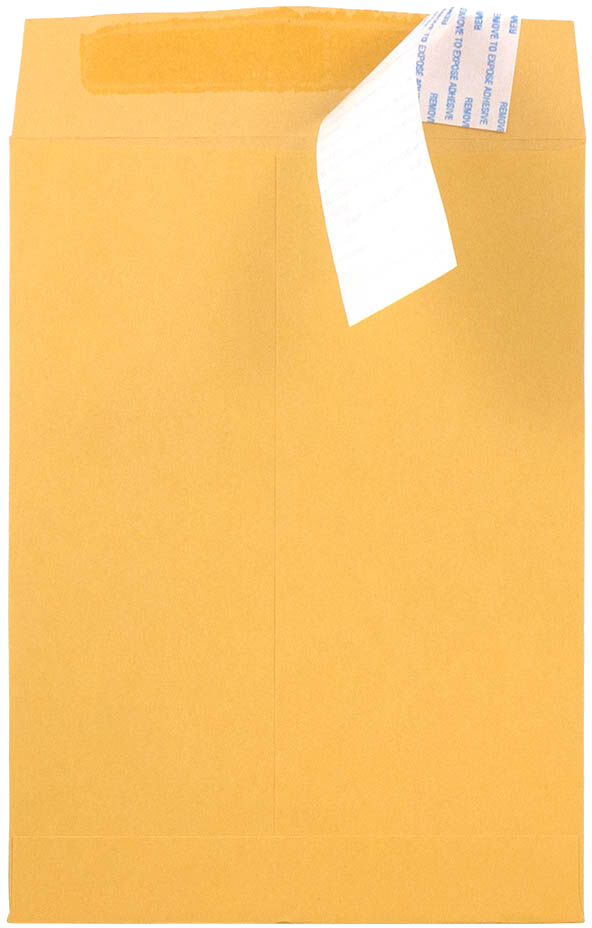 Brown Kraft 28lb 7 1/2 x 10 1/2 Open End Envelopes with Peel & Seal