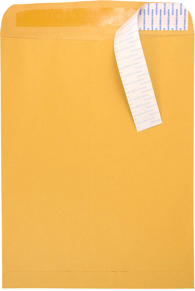 Brown Kraft 28lb 11 1/2 x 14 1/2 Open End Envelopes with Peel & Seal