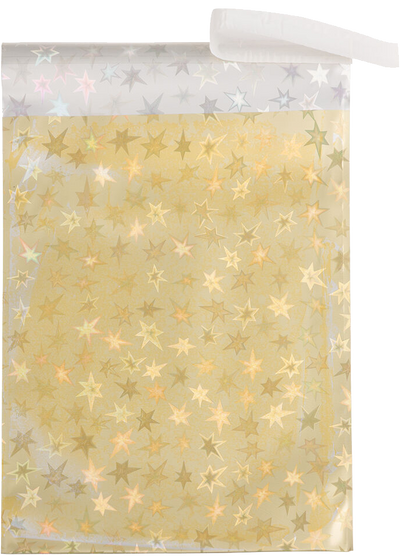 Gold Stars Foil 32lb 6 1/4 x 7 7/8 Invitation Envelopes with Peel & Seal
