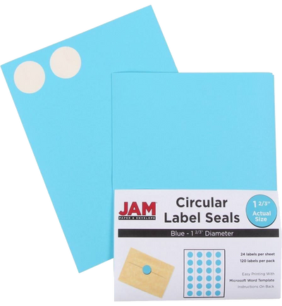 Assorted Fashion Brights  Medium 1 2/3 Inch Round Labels