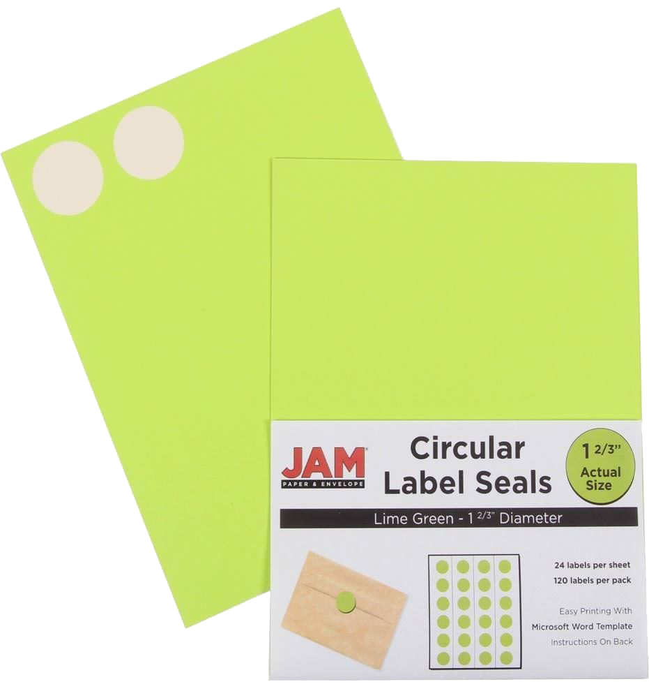 Assorted Fashion Brights  Medium 1 2/3 Inch Round Labels