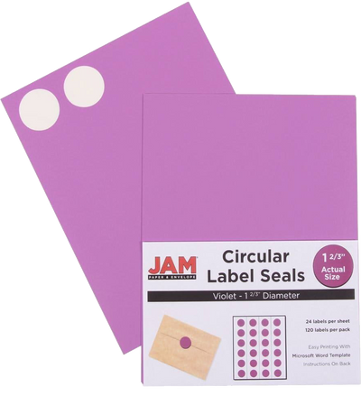 Assorted Fashion Brights  Medium 1 2/3 Inch Round Labels