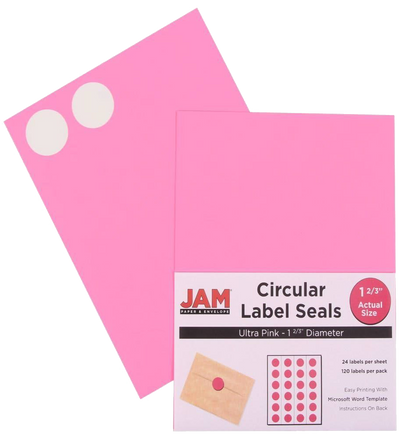 Assorted Fashion Brights  Medium 1 2/3 Inch Round Labels