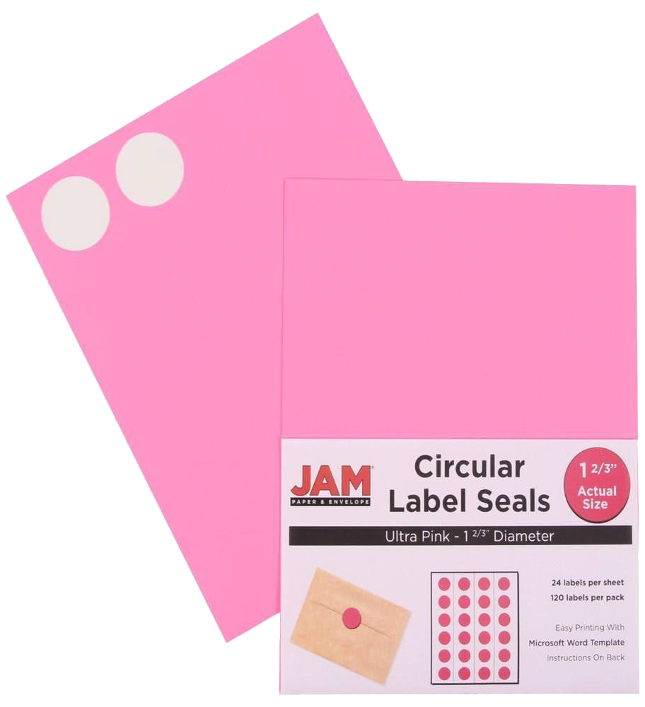 Assorted Fashion Brights  Medium 1 2/3 Inch Round Labels