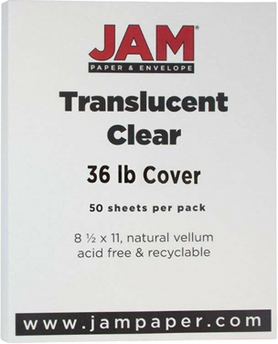 Clear Translucent 36lb 8 1/2 x 11 Cardstock