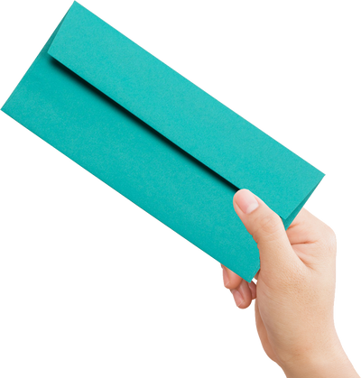 Sea Blue 24lb #10 Square Flap Envelopes (4 1/8 x 9 1/2)