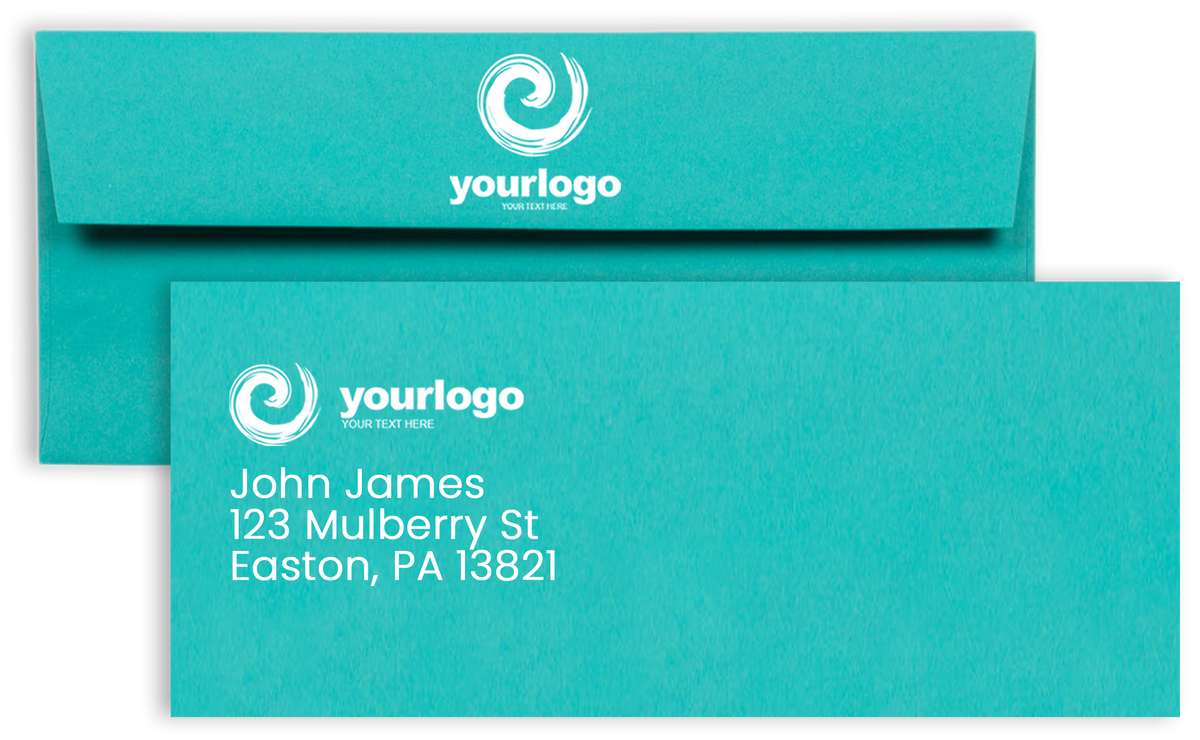 Sea Blue 24lb #10 Square Flap Envelopes (4 1/8 x 9 1/2)