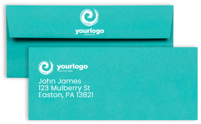 Sea Blue 24lb #10 Square Flap Envelopes (4 1/8 x 9 1/2)