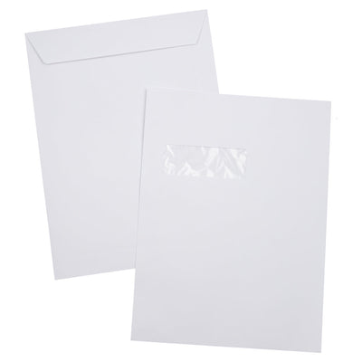 White 28lb 9 x 12 Open End Window Envelopes
