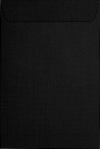 Black Linen 32lb 6 x 9 Open End Envelopes with Peel & Seal