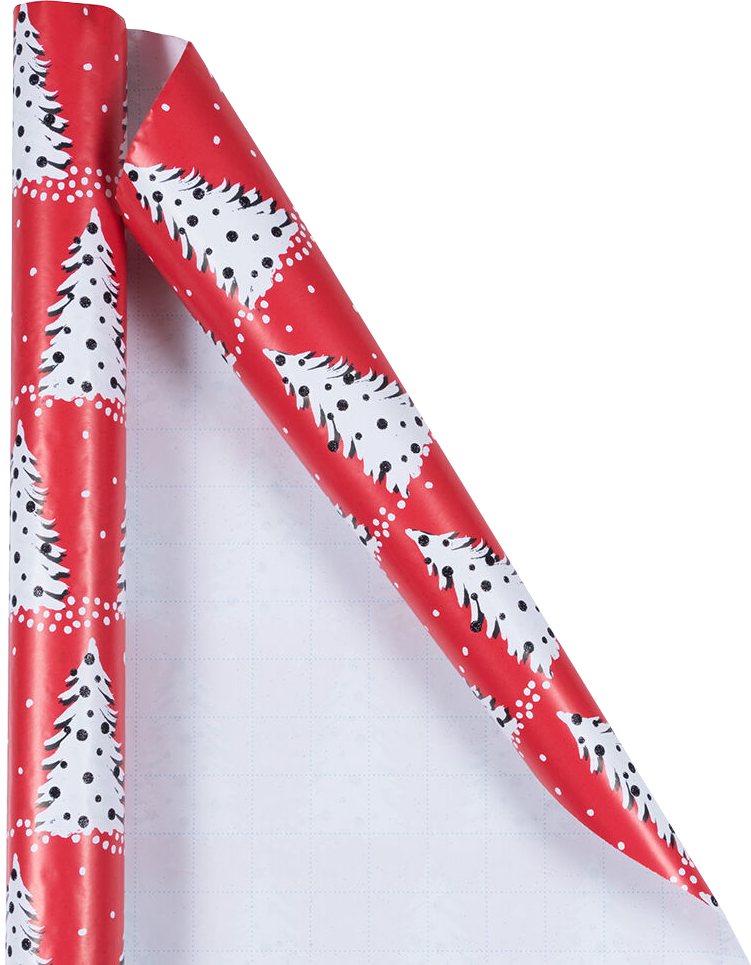 Painted Christmas Trees Wrapping Paper (25 Sq Ft)