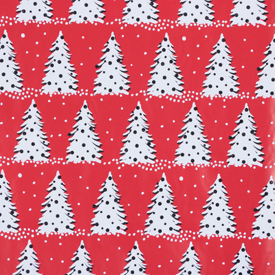 Painted Christmas Trees Wrapping Paper (25 Sq Ft)