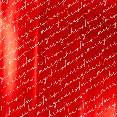 Christmas Wrapping Paper Set (100 Sq Ft) - 4 Rolls - Holographic Merry Christmas