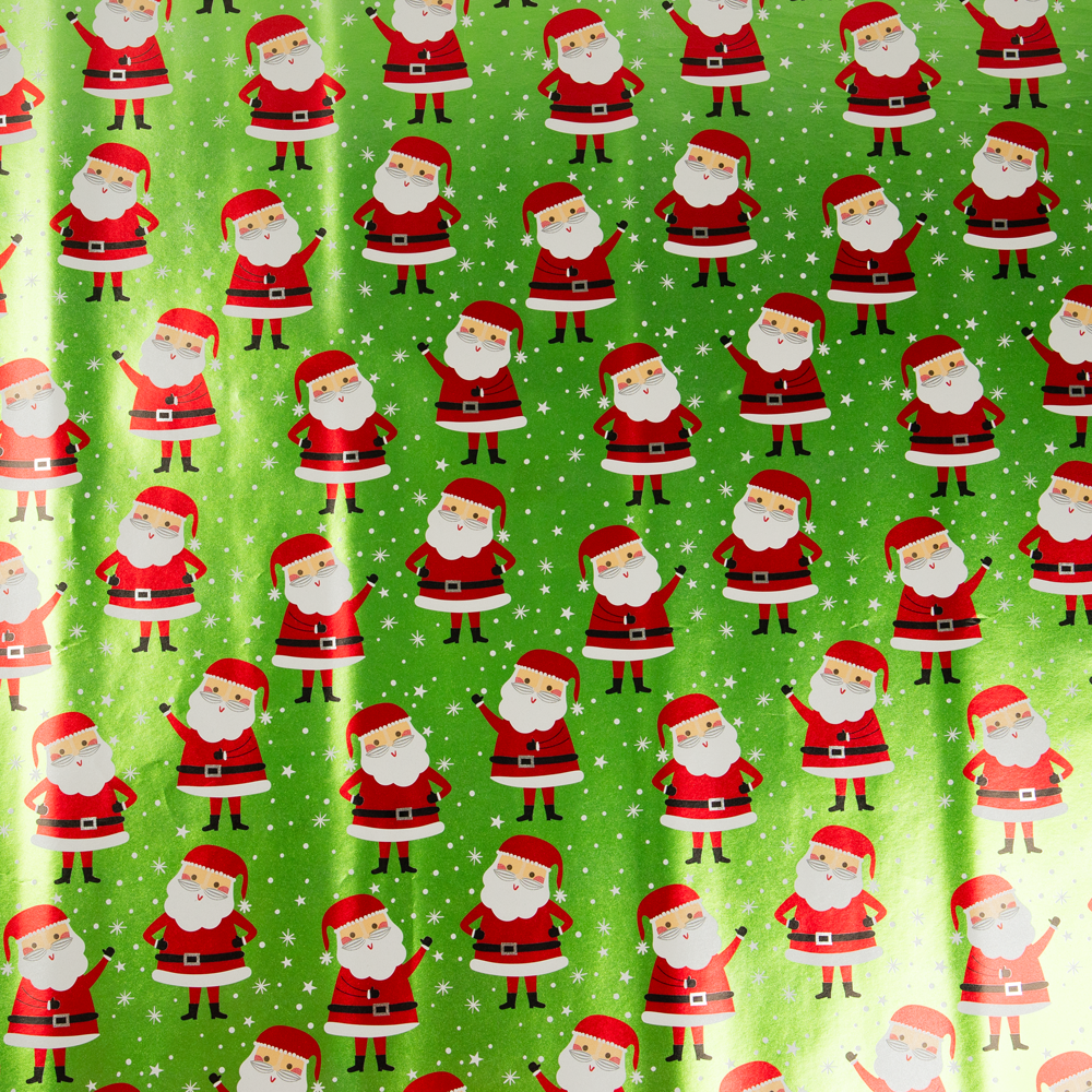 Christmas Wrapping Paper Set (100 Sq Ft) - 4 Rolls - Holographic Merry Christmas