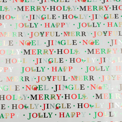 Snowy Holiday Foil Wrapping Paper Set (100 Sq Ft) - 4 Rolls