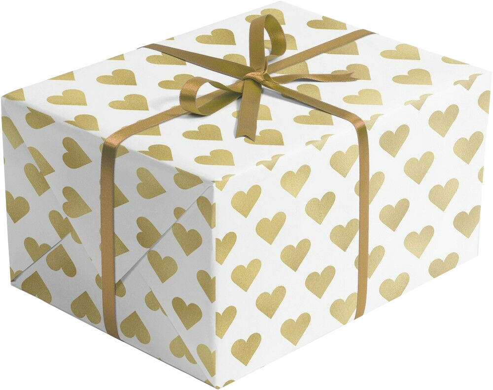 Golden Hearts 30" x 417' Bulk Wrapping Paper (1042.5 Sq Ft)