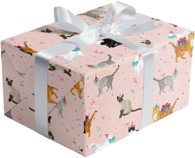 Festive Felines 24" x 208' Bulk Wrapping Paper (416 Sq Ft)