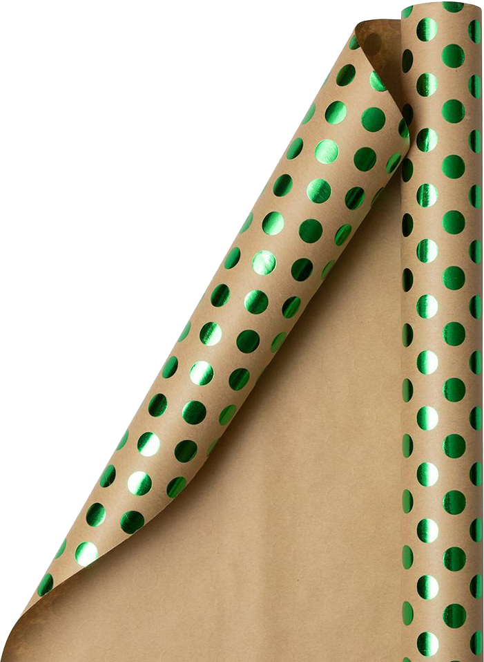 Green Foil Dots Wrapping Paper (25 Sq Ft)