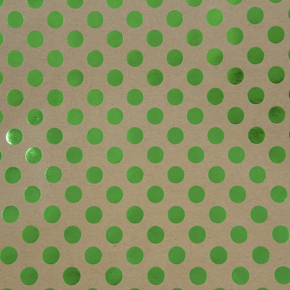 Green Foil Dots Wrapping Paper (25 Sq Ft)