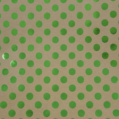 Green Foil Dots Wrapping Paper (25 Sq Ft)