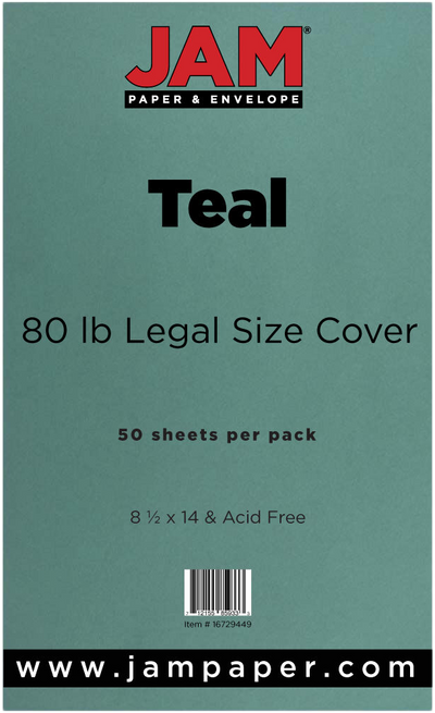 Teal 100lb 8 1/2 x 14 Cardstock