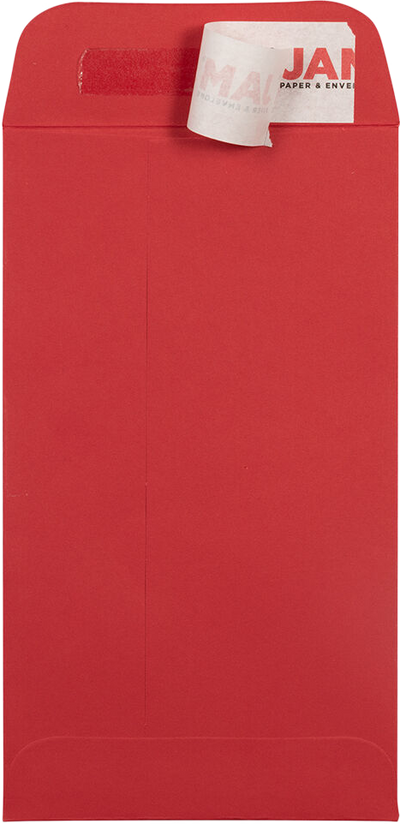 Red 32lb #5 1/2 Coin Envelopes (3 1/8 x 5 1/2) with Peel & Seal