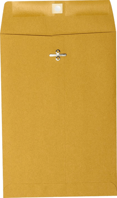 Brown Kraft 28lb 6 x 9 Open End Envelopes with Clasp