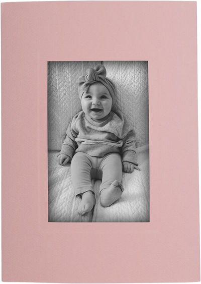 Baby Candy Pink 65lb 5 x 7 Foldover Cards with 2 1/2 x 4 Photo Opening