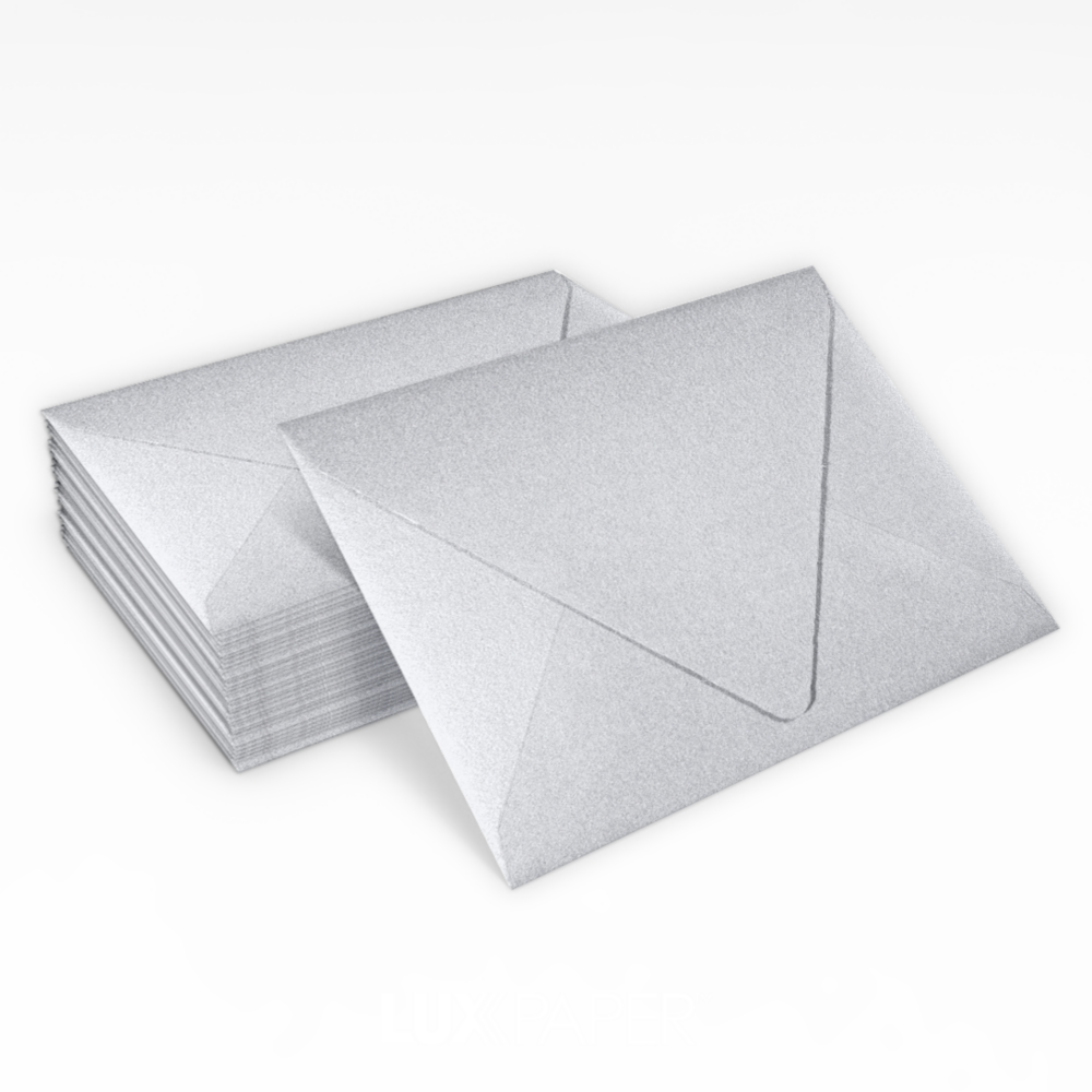 Silver Metallic 32lb A1 Contour Flap Envelopes (3 5/8 x 5 1/8)