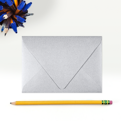 Silver Metallic 32lb A1 Contour Flap Envelopes (3 5/8 x 5 1/8)