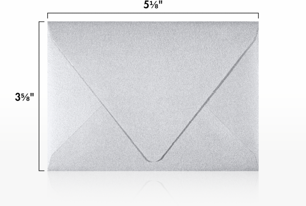 Silver Metallic 32lb A1 Contour Flap Envelopes (3 5/8 x 5 1/8)