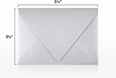 Silver Metallic 32lb A1 Contour Flap Envelopes (3 5/8 x 5 1/8)