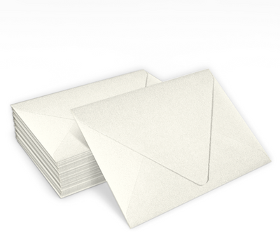 White Quartz Metallic 32lb A2 Contour Flap Envelopes (4 3/8 x 5 3/4