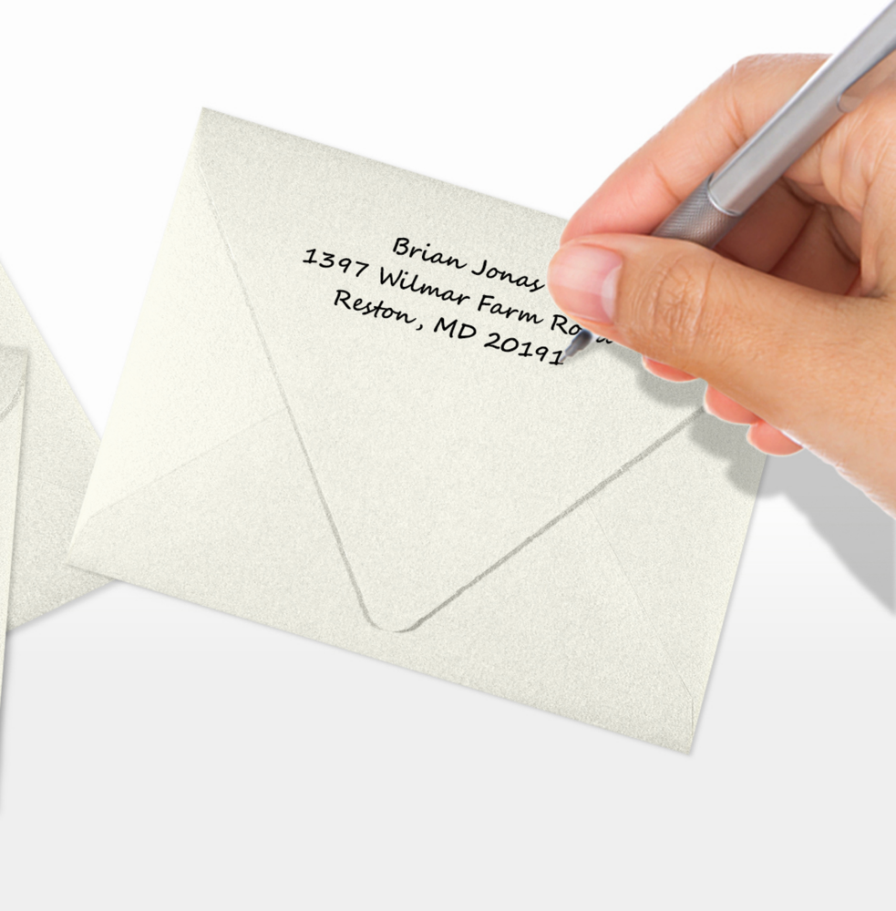 White Quartz Metallic 32lb A2 Contour Flap Envelopes (4 3/8 x 5 3/4