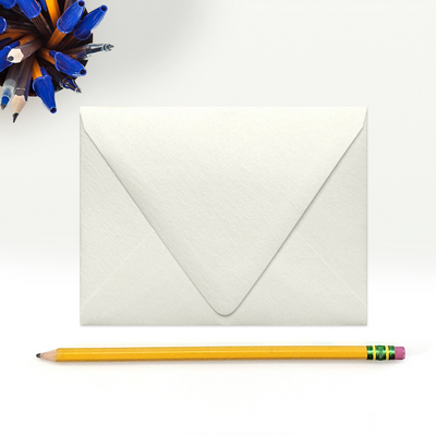 White Quartz Metallic 32lb A2 Contour Flap Envelopes (4 3/8 x 5 3/4