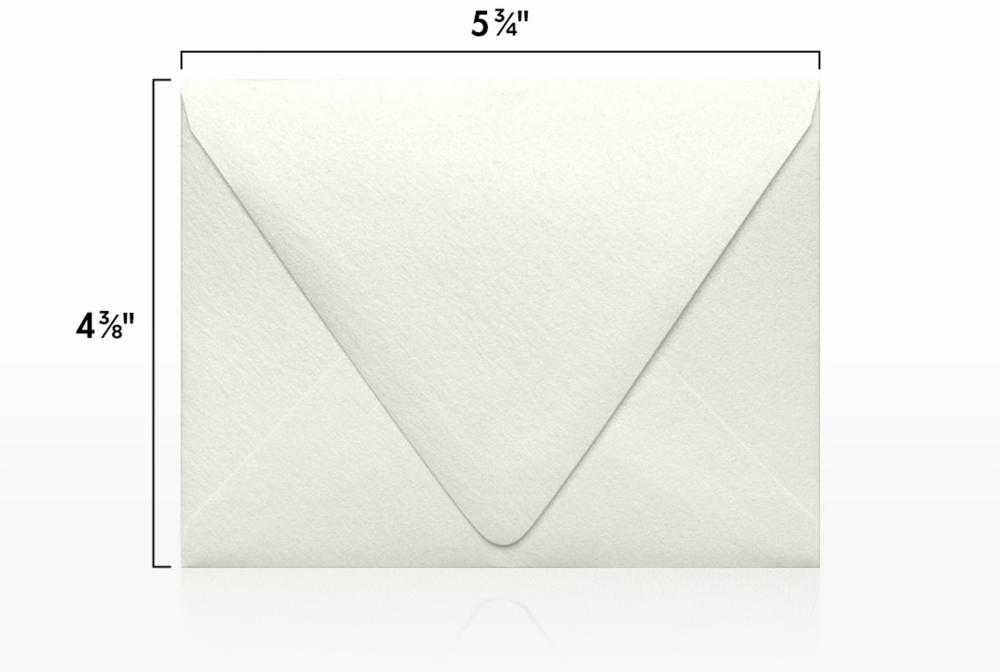 White Quartz Metallic 32lb A2 Contour Flap Envelopes (4 3/8 x 5 3/4