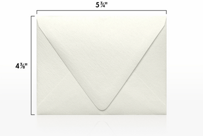 White Quartz Metallic 32lb A2 Contour Flap Envelopes (4 3/8 x 5 3/4