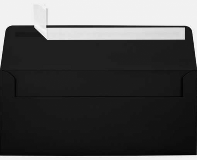 Black Linen 9 x 12 Folders with Front Cover Center Card Slits