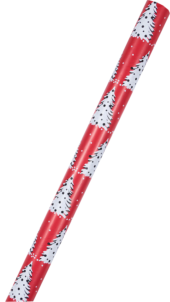 Painted Christmas Trees Wrapping Paper (25 Sq Ft)