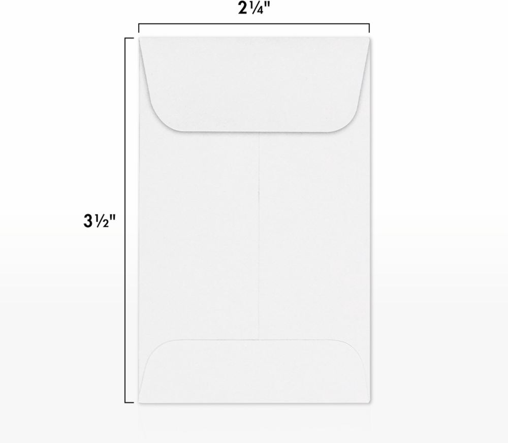 Premium White 32lb #1 Coin Envelopes (2 1/4 x 3 1/2)