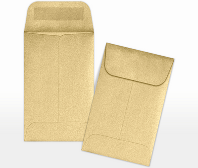 Light Gold Blonde Metallic 32lb #1 Coin Envelopes (2 1/4 x 3 1/2)