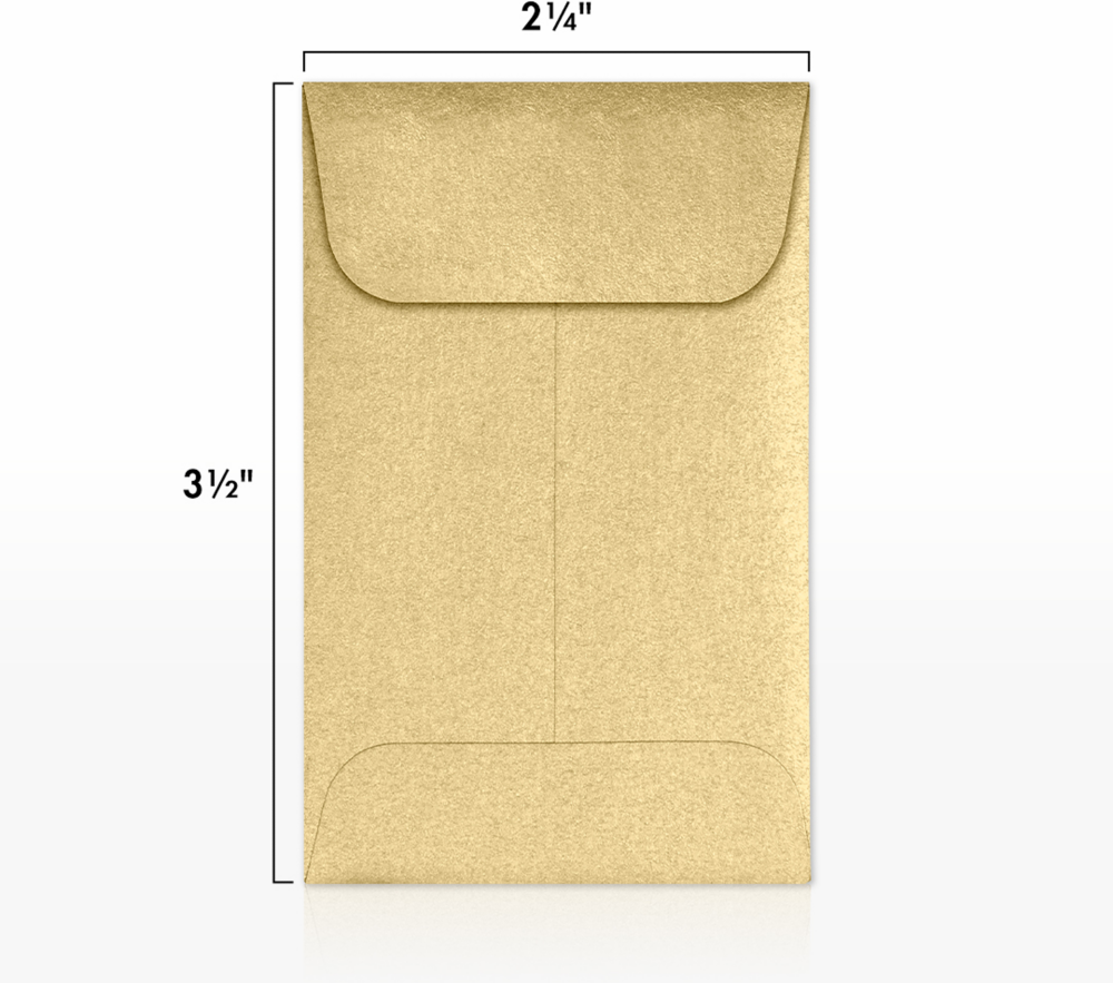 Light Gold Blonde Metallic 32lb #1 Coin Envelopes (2 1/4 x 3 1/2)