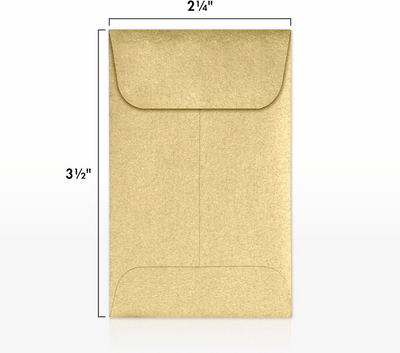 Light Gold Blonde Metallic 32lb #1 Coin Envelopes (2 1/4 x 3 1/2)