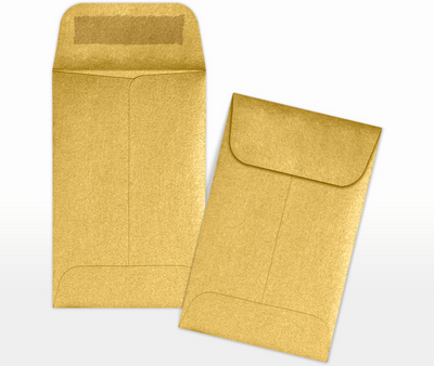 Gold Metallic 32lb #1 Coin Envelopes (2 1/4 x 3 1/2)