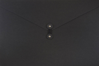 Black Kraft Large 9 1/4 x 14 x 3/8 Button and String Portfolios