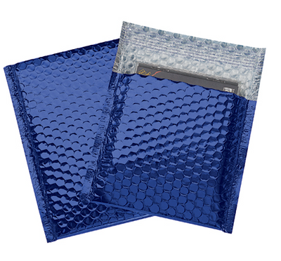 Blue Metallic 7 x 6 3/4 Bubble Mailer with Peel & Seal