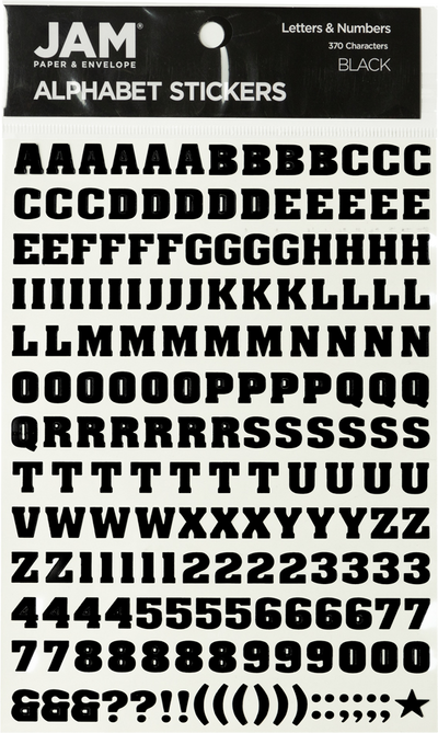 Black Matte Alphabet Stickers